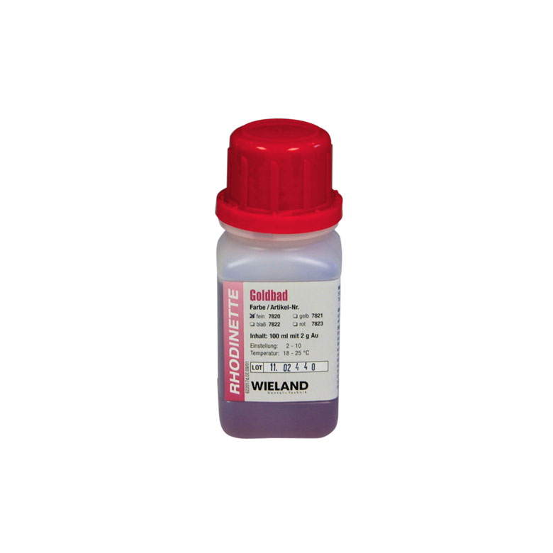 Rhodinette bain d'or jaune 100 ml y compris 20 g Au/l
