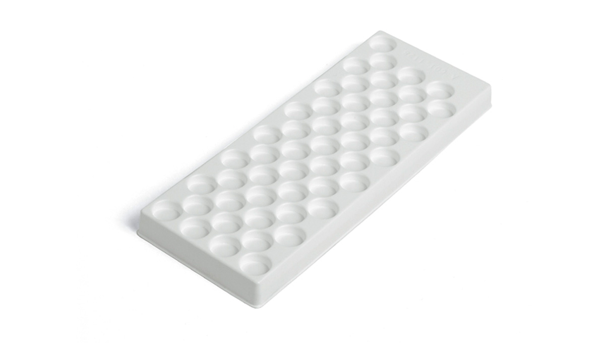 Insert en plastique pour boîte d'assortiment N° 207566, 50 compartiments Ø 17 x 5 mm