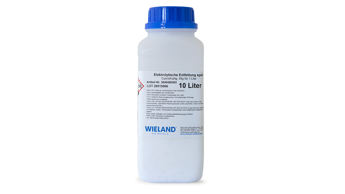 Dégraissage électrolytique spécial, sel de préparation, contenant du cyanure, 55 g, pour 10 l