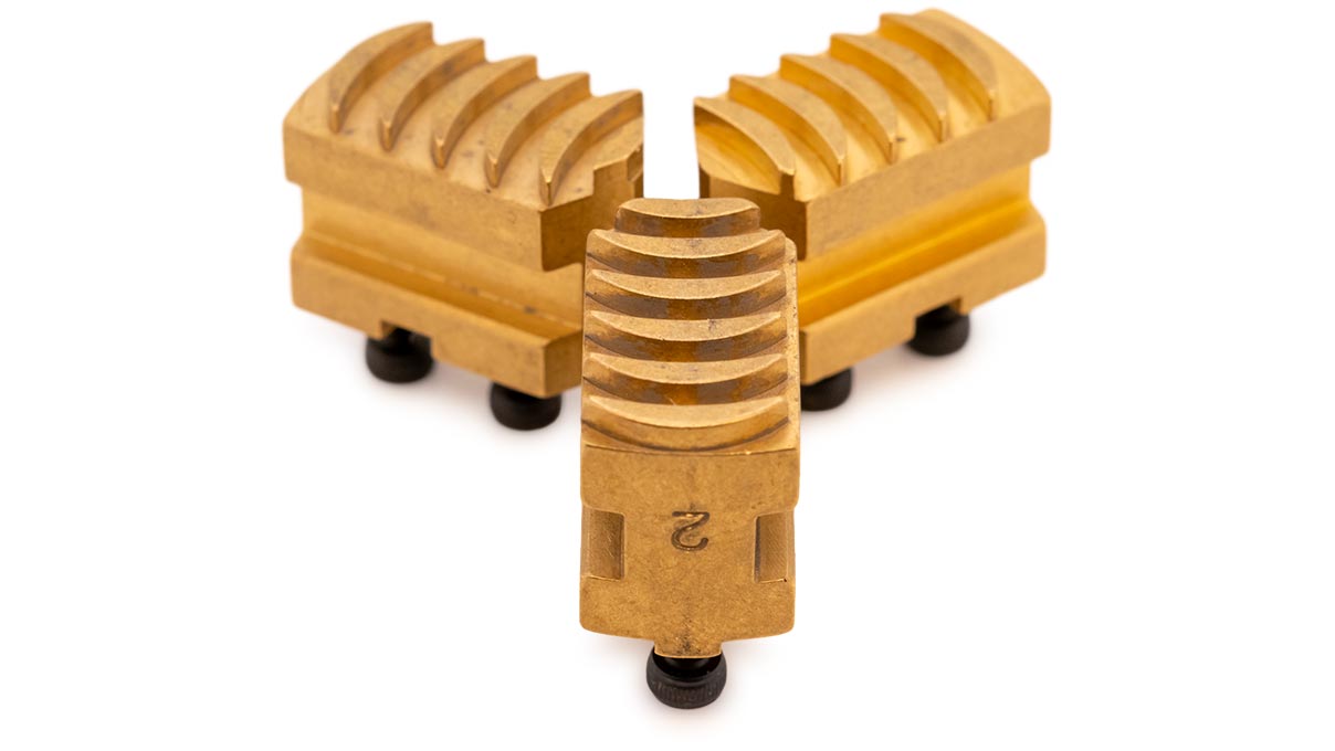 Base en laiton pour mâchoires de serrage, set de 3 pièces