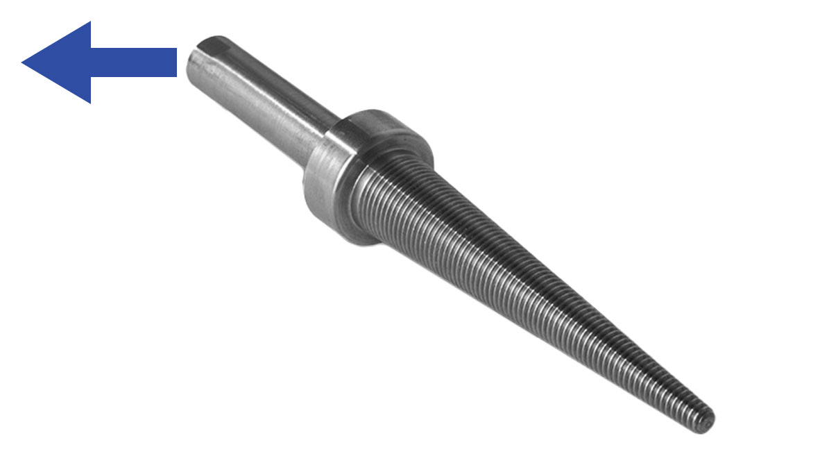 Porte-meule pour pince de serrage, gauche, conique, pour les polisseuses Polimaxx