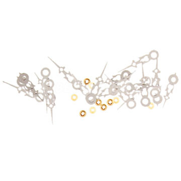 Assortiment d'aiguilles pour horloges coucou, plastique, blanc, chacune 2 x 63/49 mm, 70/55 mm, 86/67
mm