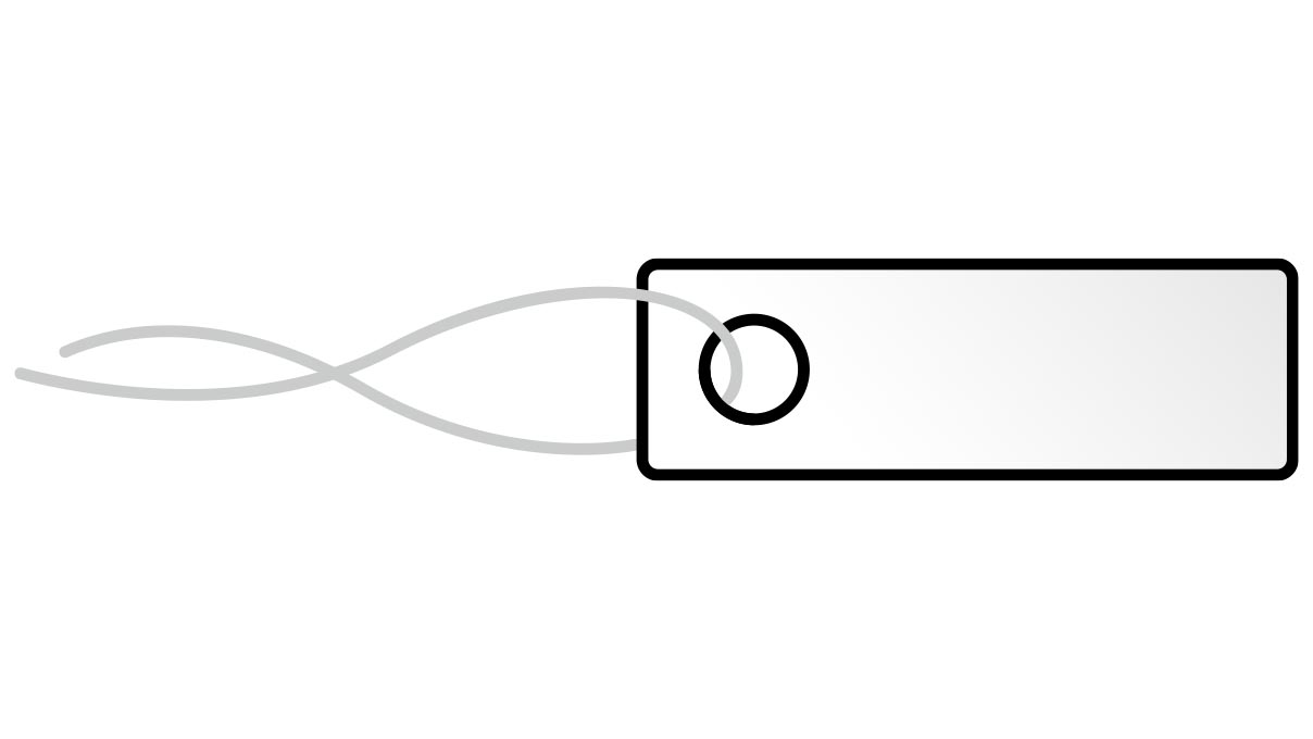 Étiquette à fil, Blanc, Carton, 15 x 6 mm, 100 pièces
