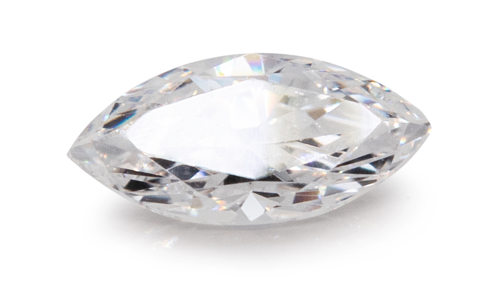 Zirconium, blanc, navette 8 x 4 mm