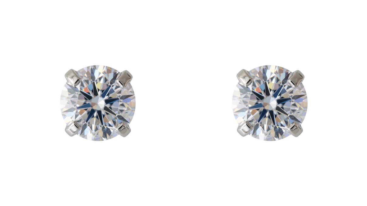 QPP puces d'oreilles A67, chaton Ø 2 mm, zircone blanche, inox blanc, 1 paire