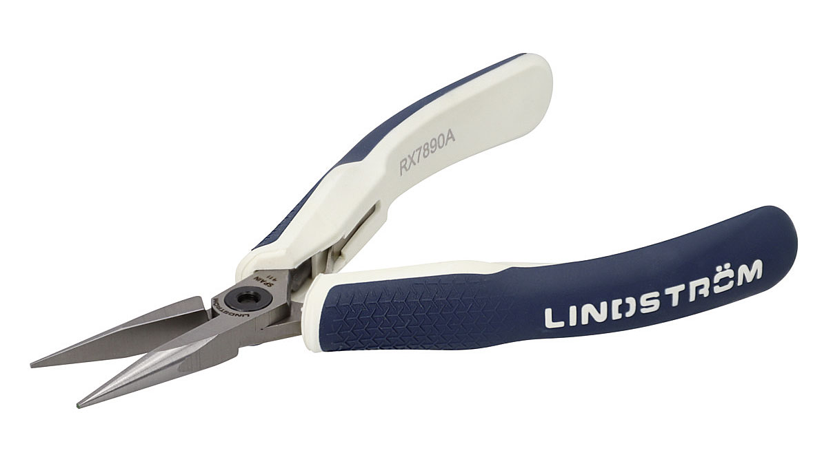Lindström RX7891A Pince de précision à becs demi-ronds plats, longueur 132 mm