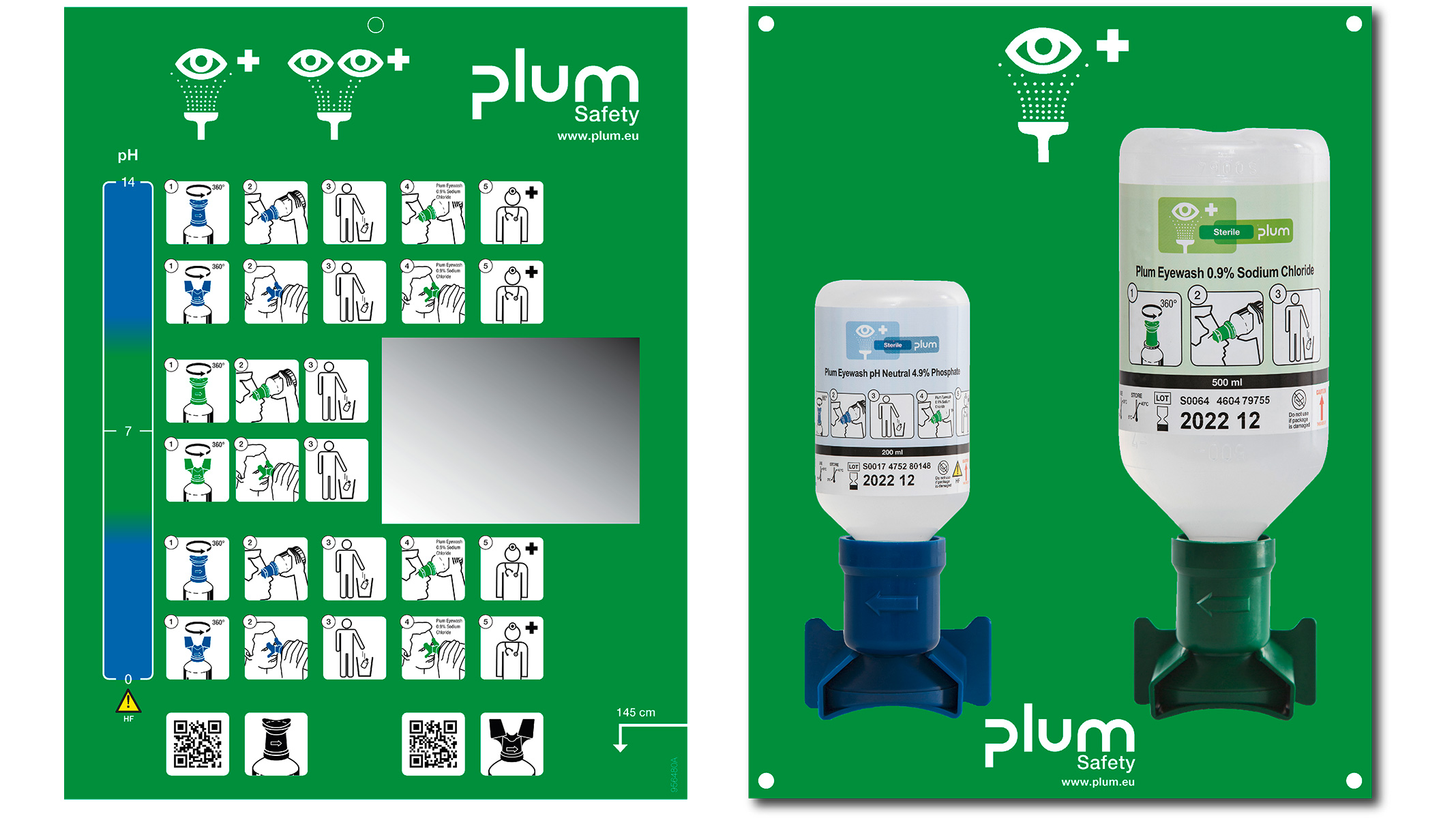 Plum station combi lave-œil pour neutraliser les acides et alcalins en cas d’accidents