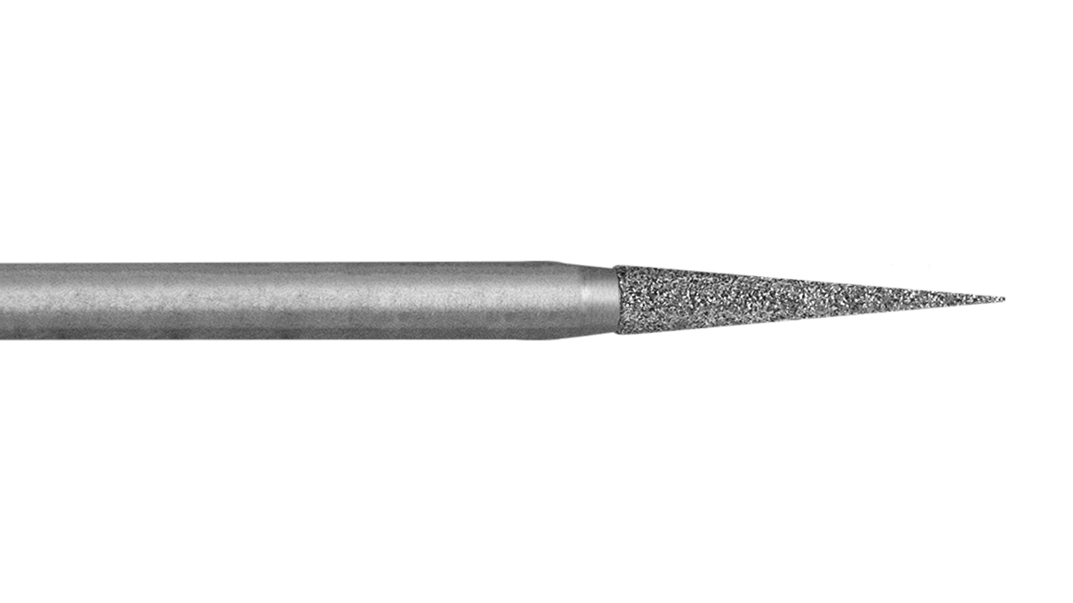 Fraises, diamantées, pointu, Ø 3,7 x 7 mm, grain 107 - 126 µm, tige HP