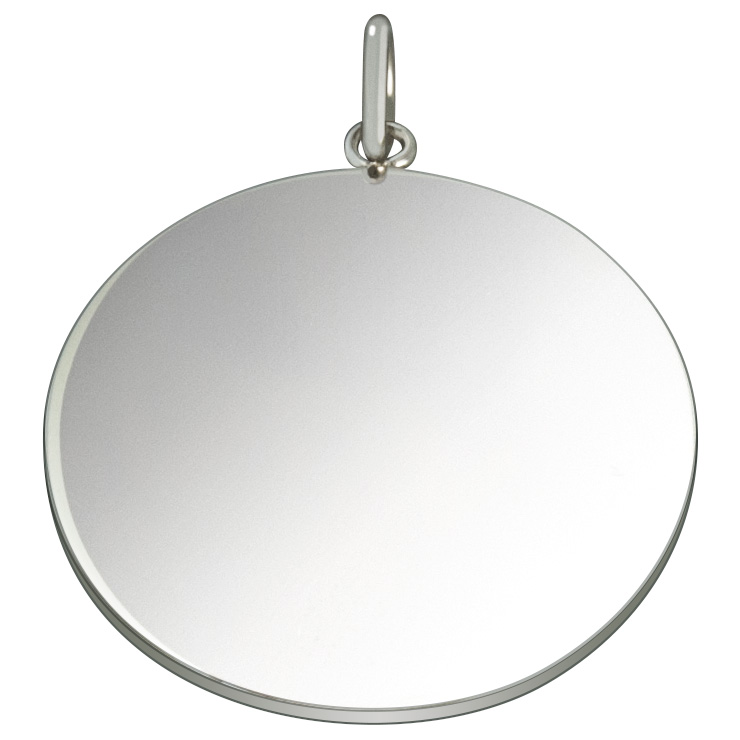 Plaques de gravure acier inoxydable, rond 30 x 1,4 mm, pendentif