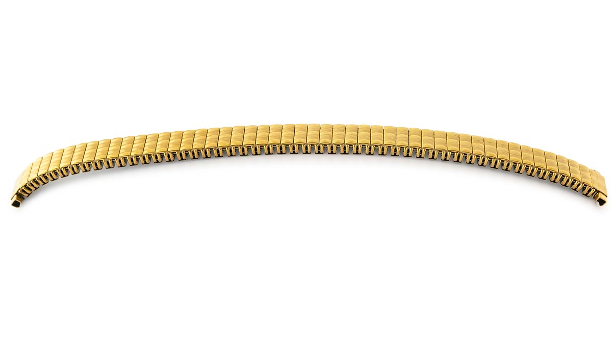 Uhrband Flex, Edelstahl, vergoldet, Breite 8 mm, Anstoß 8 - 10 mm mm, Länge 155 mm