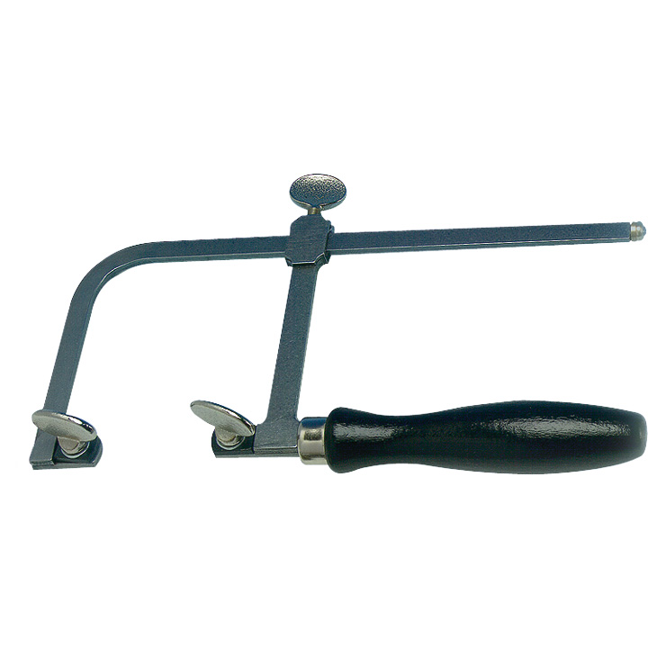 Sägebogen 150 mm poliert verstellbarer Holzgriff schwarz