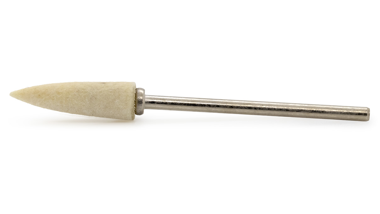 Bergeon 2686-146 polissoir de feutre, blanc, pointe, Ø 6 x 22 mm, tige HP