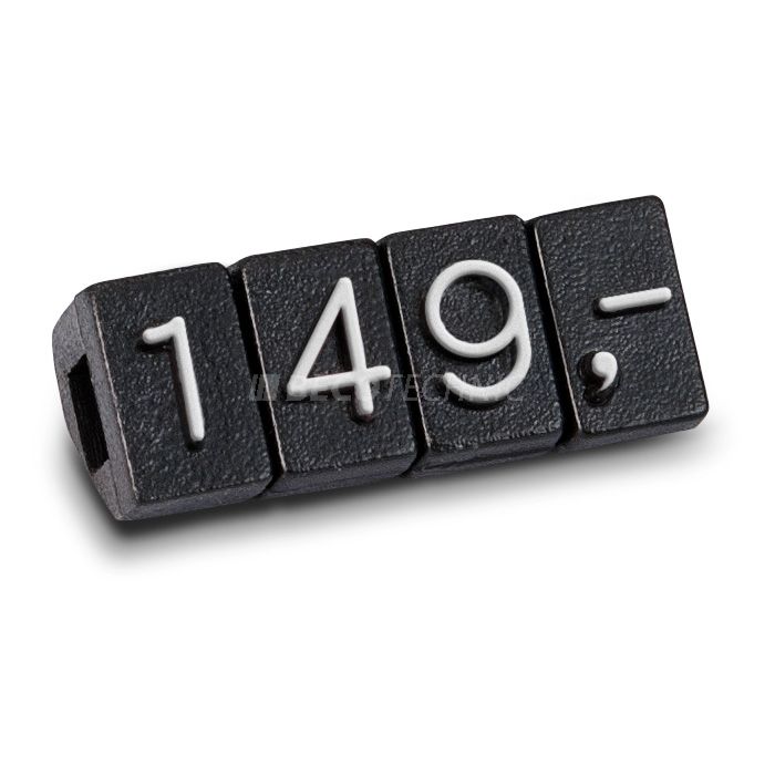 Étiquette de prix imprimé avec : "1", Noir, Gris-argenté, 100 pièces