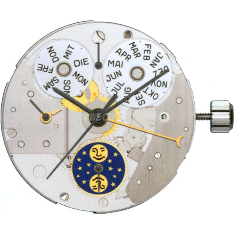 Mvt. ETA/VAL 7751 13 1/4''' SC CHR DAY/MONTH/MOON MECH AUT
