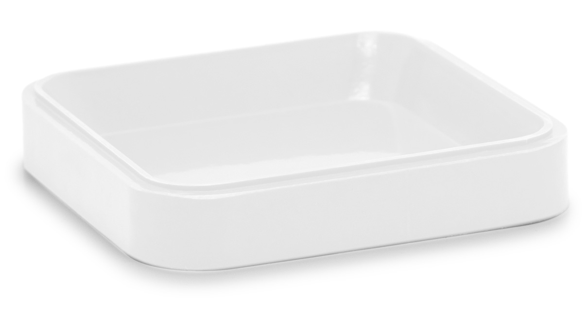 Bergeon 2378 C BLA Plateaux carrés en matière synthétique, résistant aux acides, blanc, 50 x 50 x 10 mm