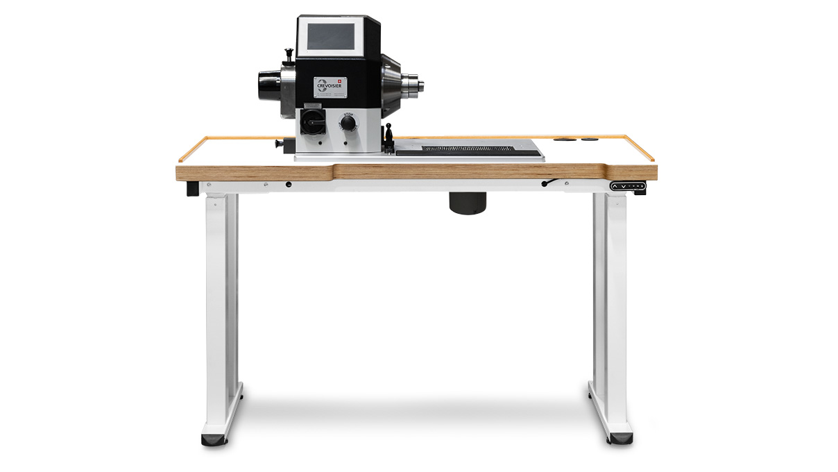 Poste de travail Ergolift Heavy Duty, plan de travail 120 x 65 x 4 cm, multiplex hêtre, 4 pieds de table
réglables en hauteur électriquement, Revêtement HPL