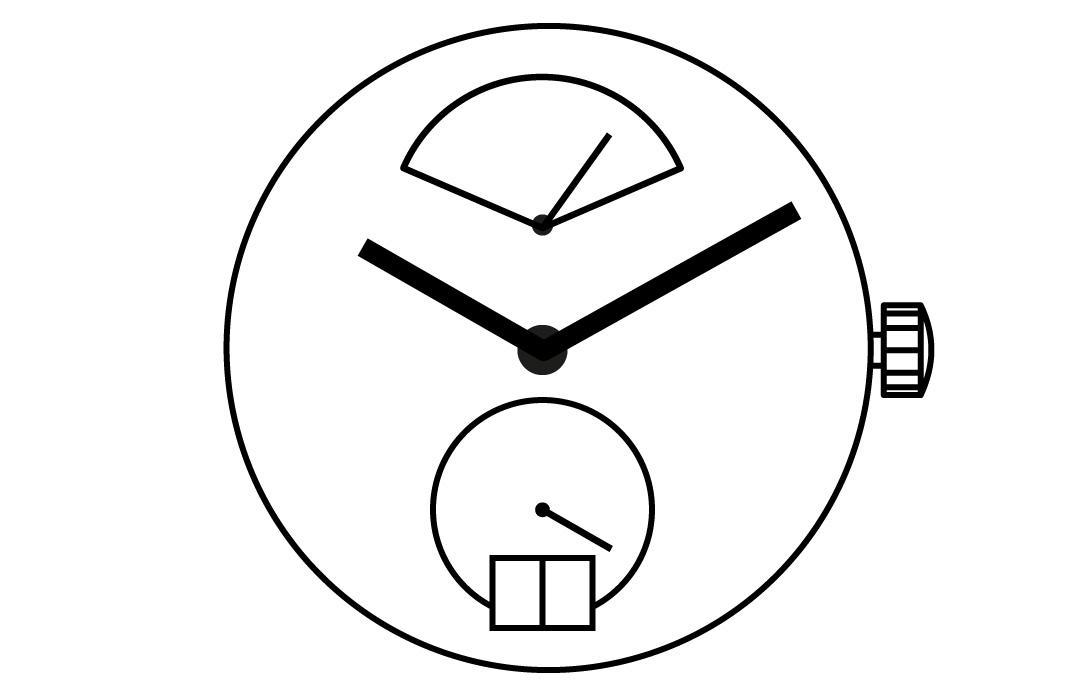 Mvt.Ronda 7004.N 15''' SS BIG DATE6 RETROGRADE Quartz (381)