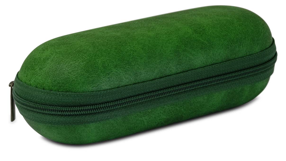 Watch Box étui de montre, coque dure, copie en cuir, vert, imprimable avec votre logo