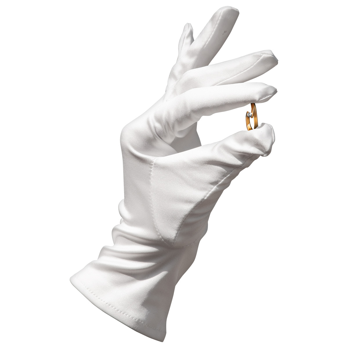 Gants microfibre Haute Couture, blanc, taille M

