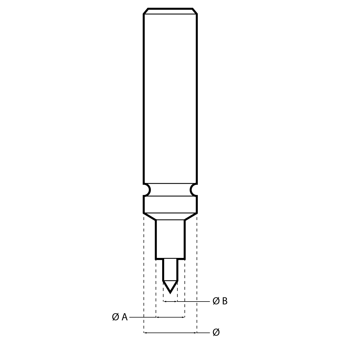 Poussoir à pompe HORIA N°spécial-3 Ø  appui 0.70 mm / Ø  pompe 0.40 mm