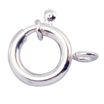 Anneau ressort avec collier, 925/- Argent, Ø 7 mm, Couleur Blanc