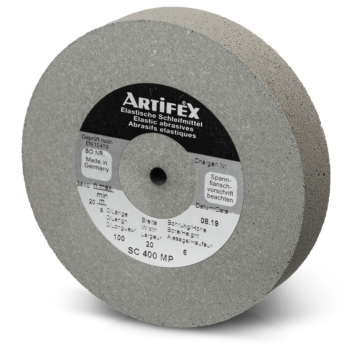 Artifex meule SC 400 MP, grain très fin, dureté moyenne, Ø 75 x 10 mm, alésage Ø 6 mm