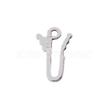 Hakenschnäpper, 925/- Silber rhodiniert, 1-reihig, 10 x 6 mm