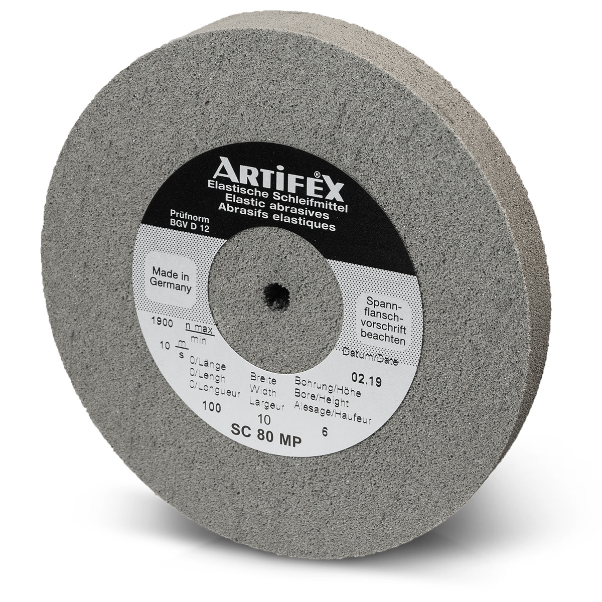 Artifex meule SC 80 MP, grain grossier, dureté moyenne, Ø 150 x 20 mm, alésage Ø 6 mm