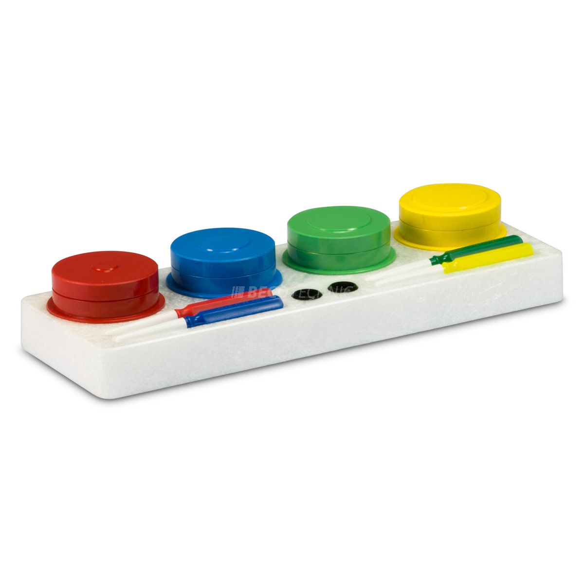 Huilier en plastique, jeu avec 4 pique-huiles et godets