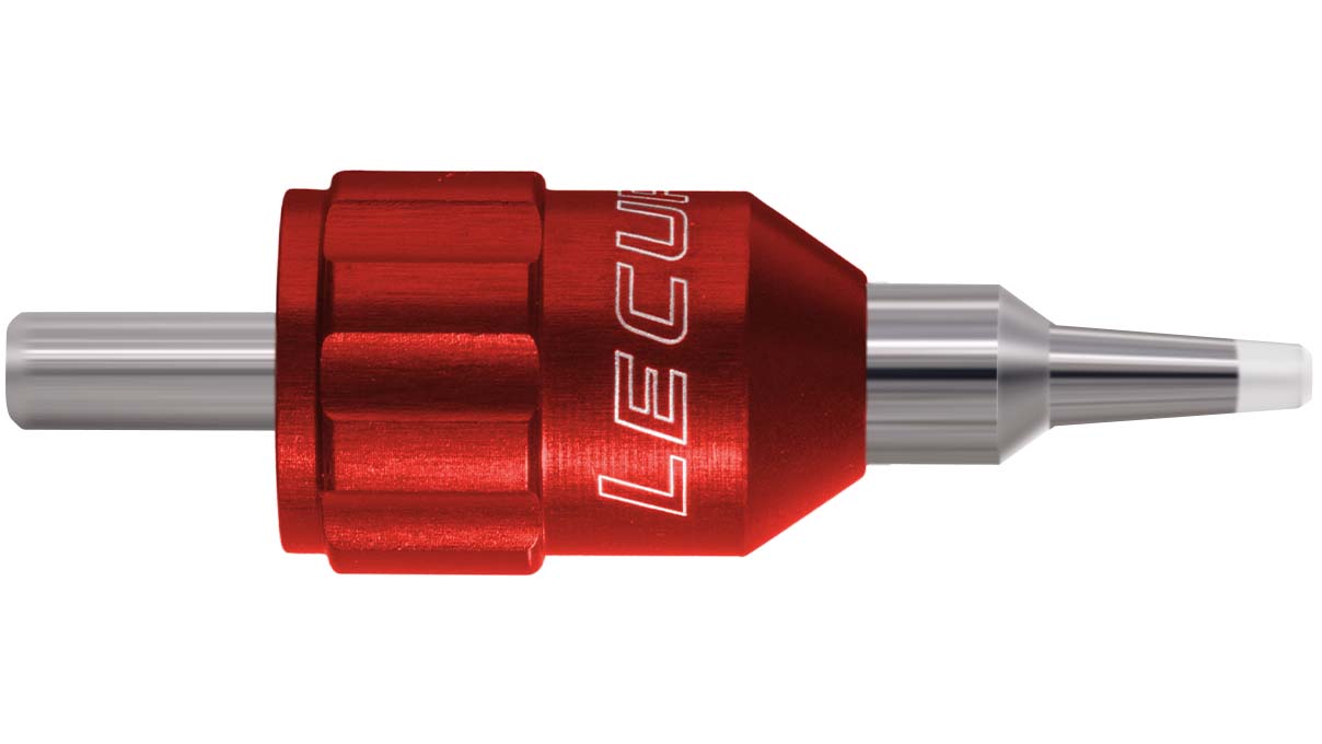 Lecureux tête de tournevis Screw-On, Ø 1,1 mm, rouge, avec porte-mèche et protection nylon