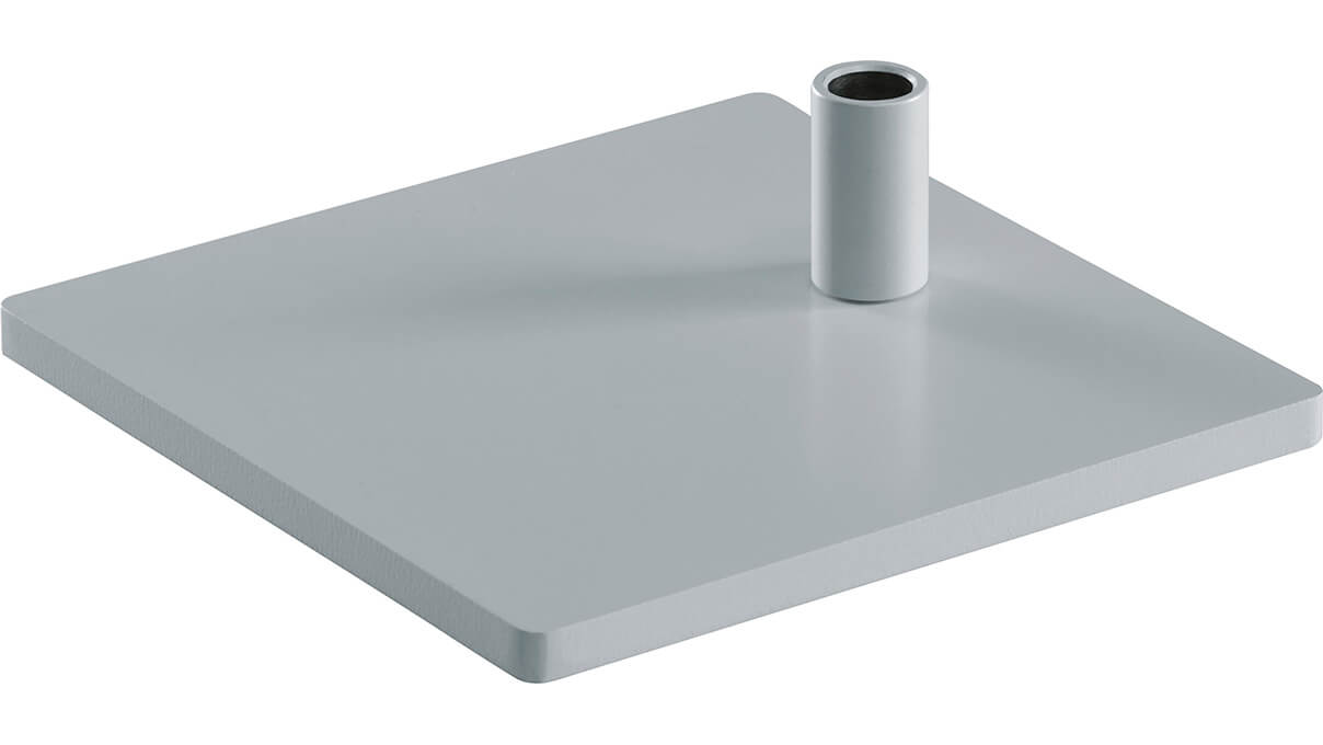 Waldmann Pied de table pour Para.Mi, carré, argent métallisé