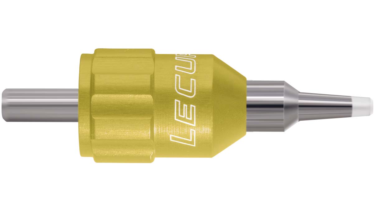 Lecureux tête de tournevis Screw-On, Ø 0,9 mm, jaune, avec porte-mèche et protection nylon