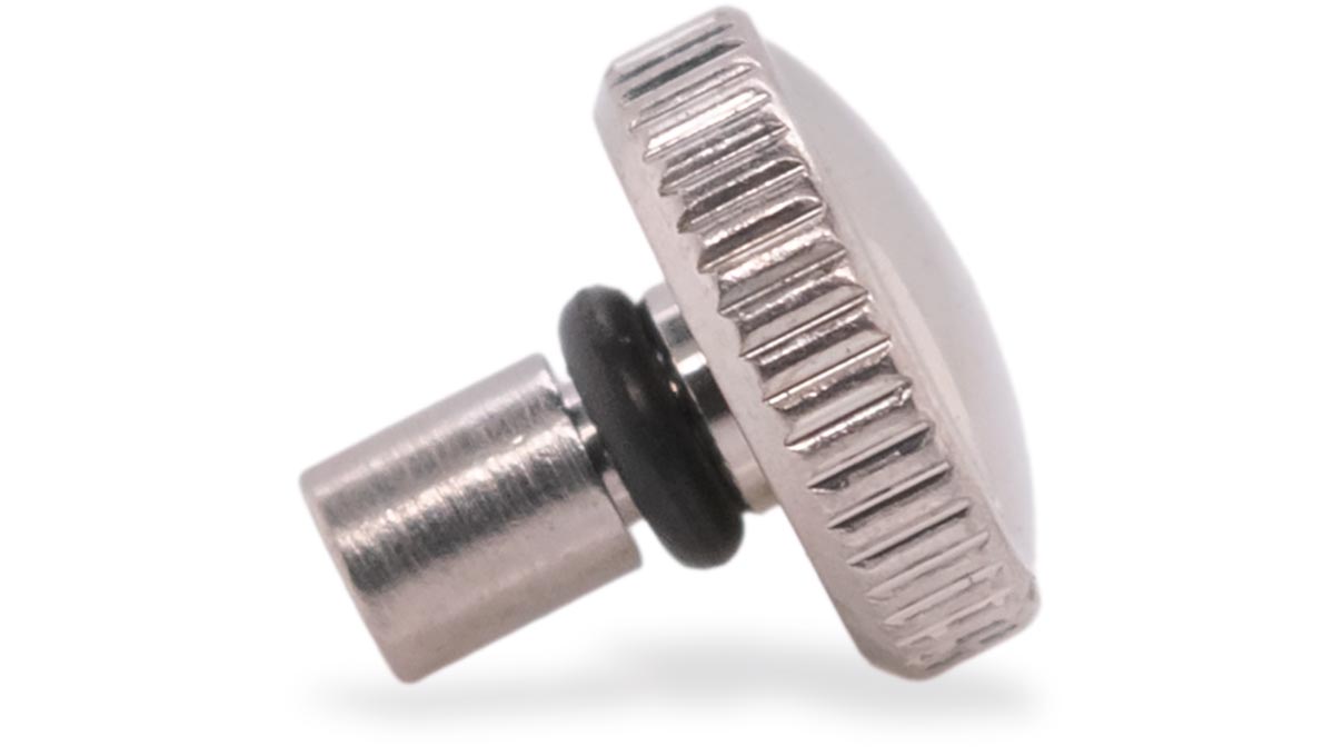 Couronne étanche, Forme japonaise, Acier inoxydable, Blanc, Tête Ø 3,5 mm