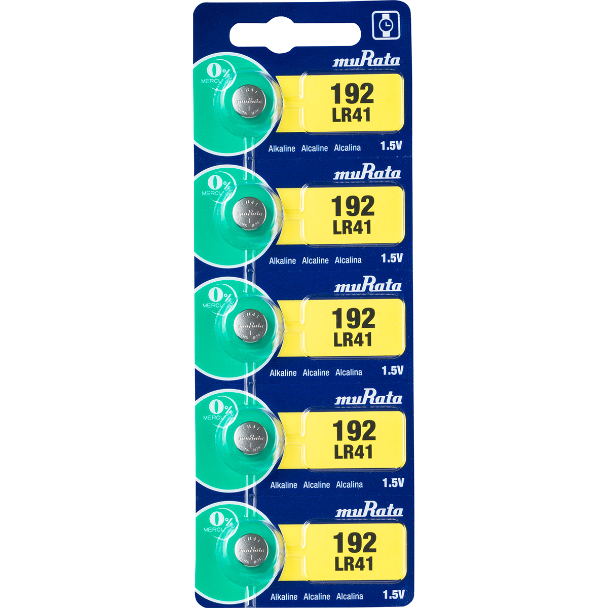 Murata-Piles de calculatrice LR 41 dans un blister 0% mercure