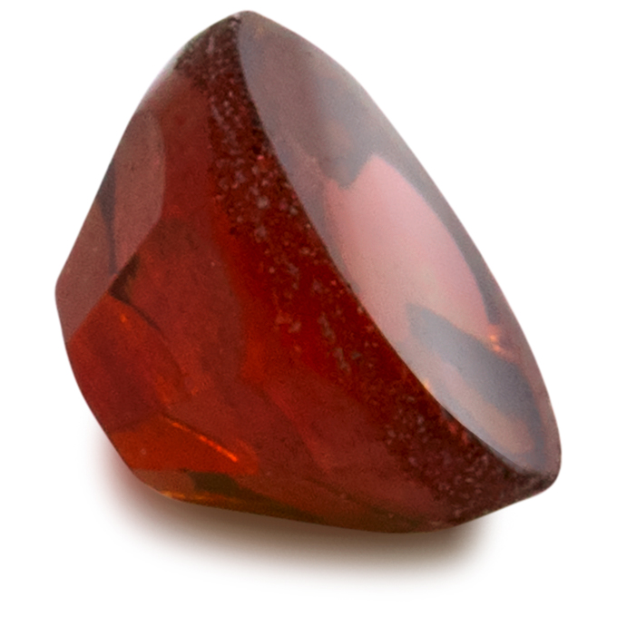 Grenat, rouge, rond, taillé rose, Ø 2,5 mm