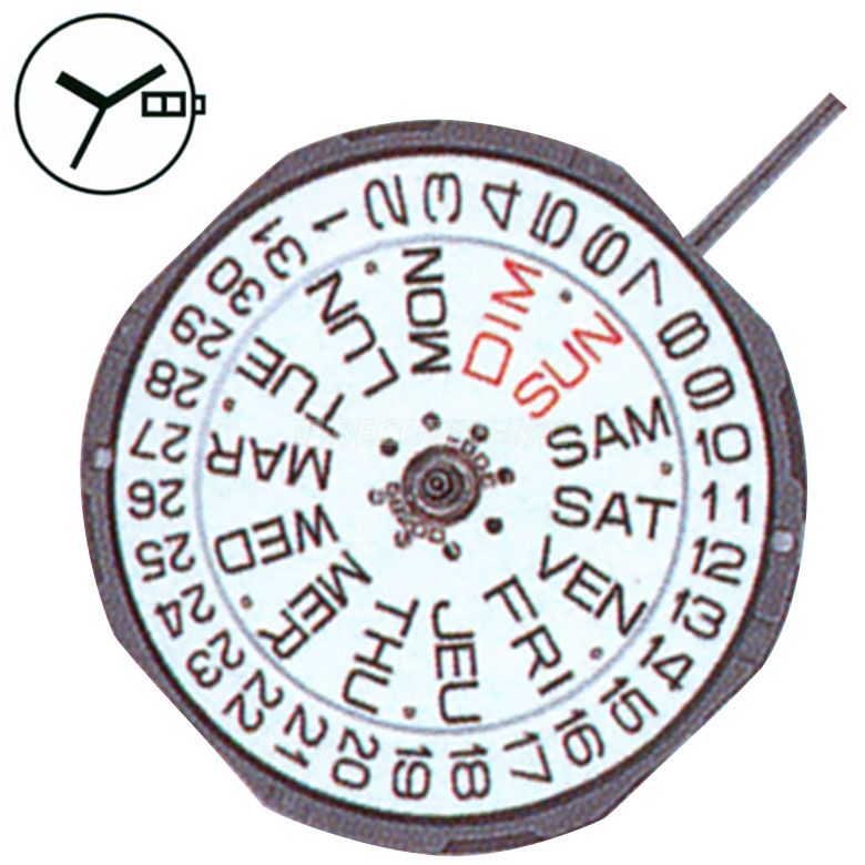 Mvt. Miyota 1M02 10 1/2''' DAY/DATE3 SC Quartz (364 | SR621SW)