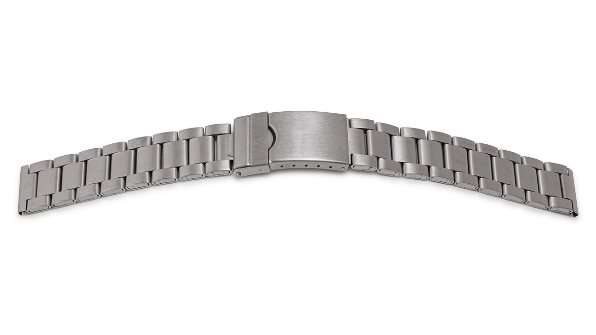 Bracelet métallique, acier inoxydable, semi-massif, extrémités 18 mm, largeur 18 mm