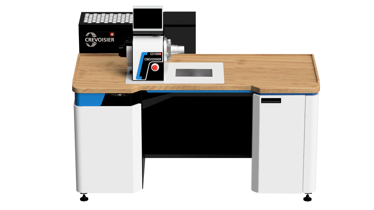 Crevoisier C5100 (M8) avec table de travail DSG-Comfort, incl. encadrement, incl. aspiration, plateau de
table avec revêtement en bois naturel laminé, bloc d'alimentation en bas (400 V) Crevoisier C5100 (M8) avec table de travail DSG-Comfort, incl. encadrement, incl. aspiration, plateau de
table avec revêtement en bois naturel laminé, bloc d'alimentation en bas (400 V)