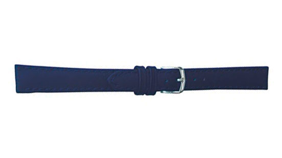 Bracelet de montre, Medio XL, Cuir de veau, 16 mm, Bleu foncé, Boucle Acier inoxydable