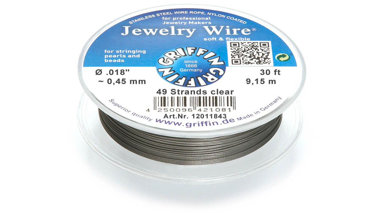 Griffin Jewelry Wire crinelle, acier inoxydable, 9,15 m, Ø 0,45 mm