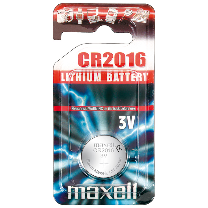 Maxell Pile lithium CR 2016 emballage en blister