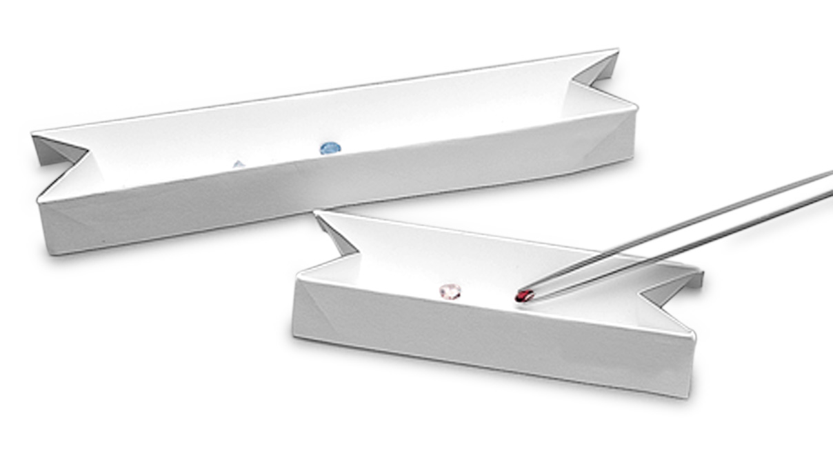 Plateau pour pierres précieuses, papier, très blanc, 25 pièces