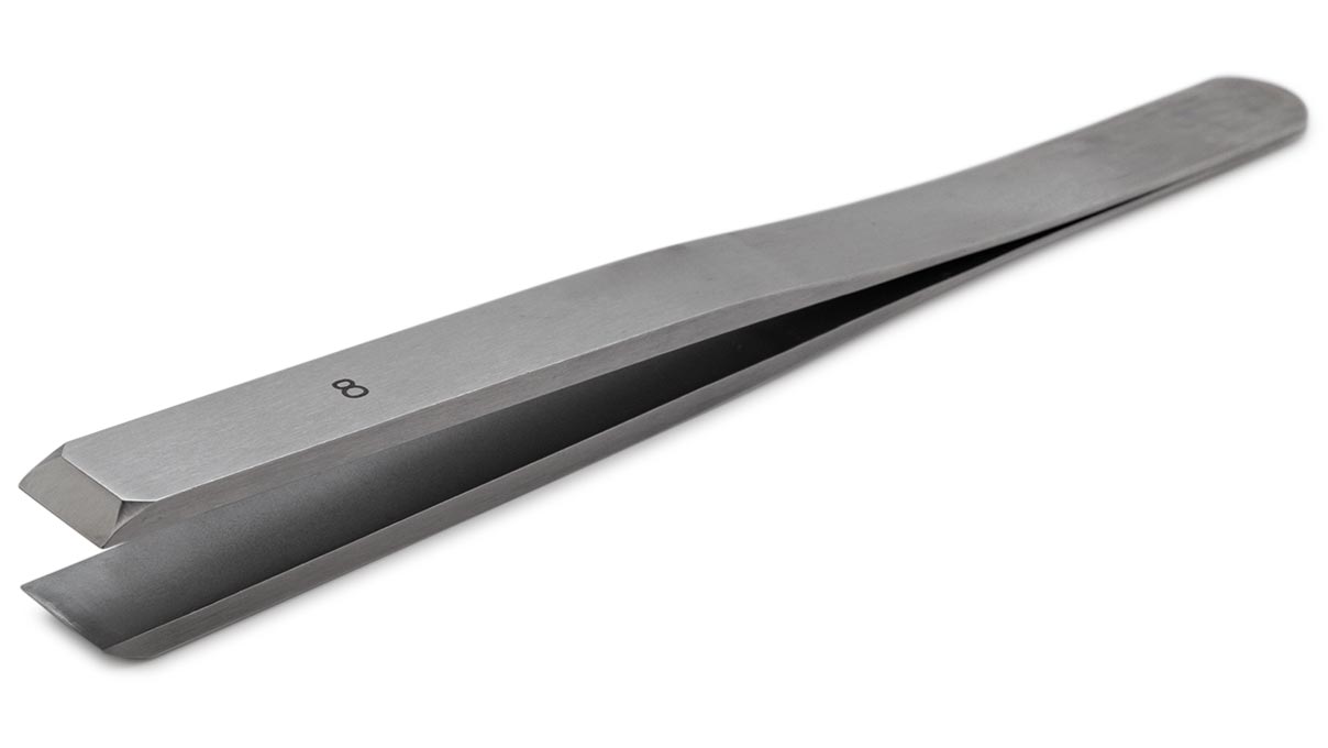 Dumont brucelles, Forme 8, Acier au carbone, 115 mm