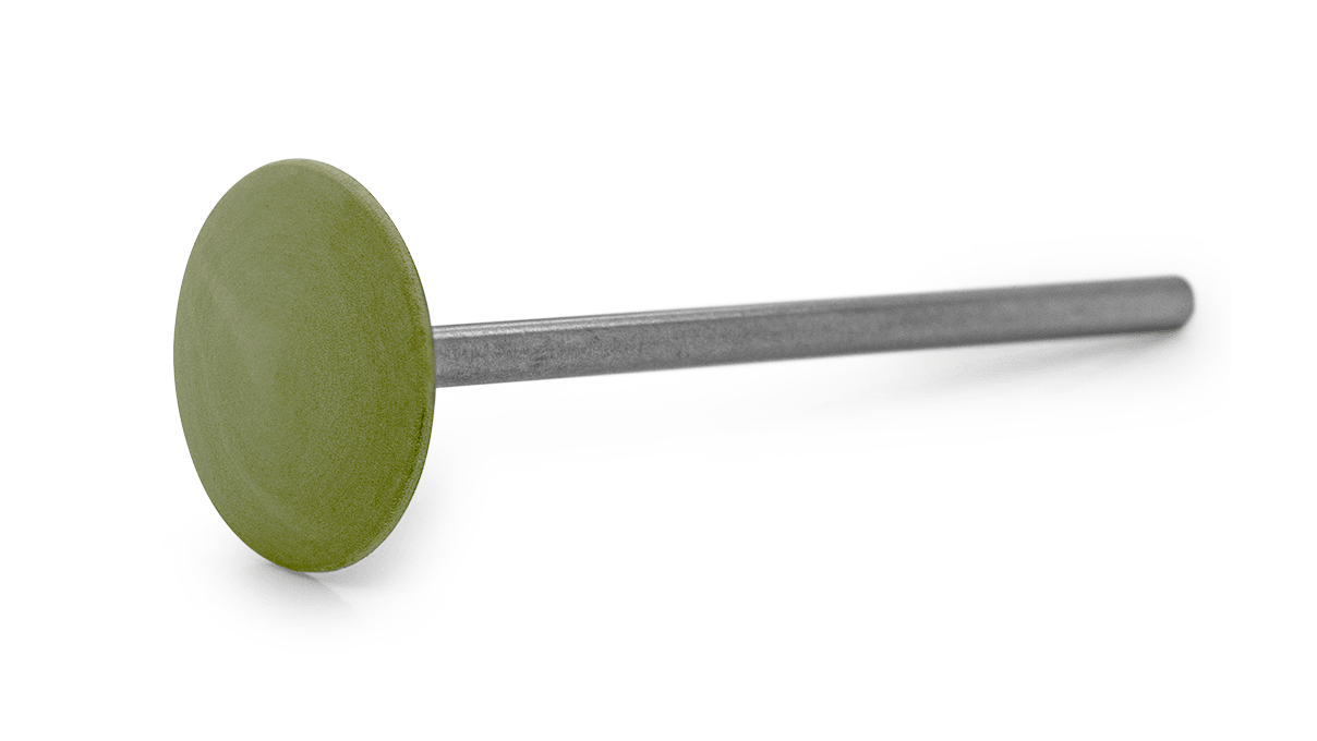Polissoir Eveflex, vert clair, lentille, Ø 14,5 x 2,5 mm, doux, grain très fin, tige HP
