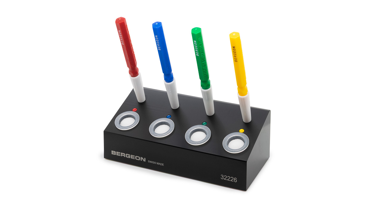 Bergeon 32226 Socle en matière synthétique avec quatre pique-huile