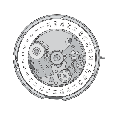 Mvt. ETA 205911 H1 11 1/2''' DATE3 SC AUTOQUARTZ KENETIC Quartz (Akku)