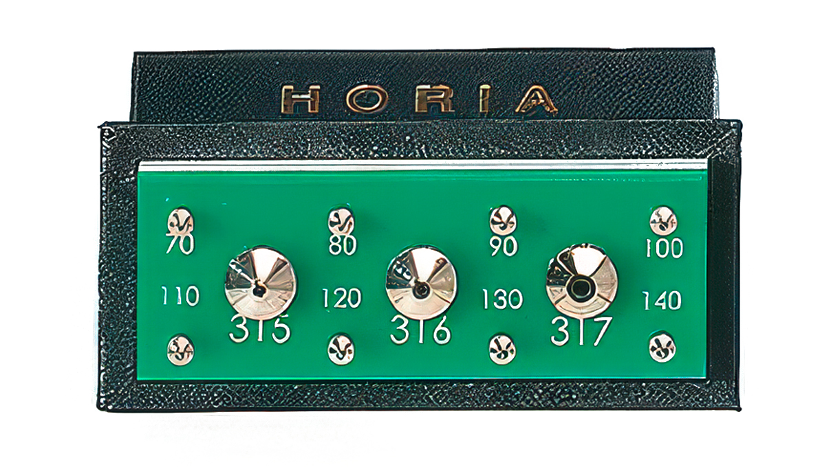 Horia AS 01-03  Jeau de poussoir et tasseau, 8 poussoirs à pompe, 3 tasseaux inf. Ø
3.0 mm