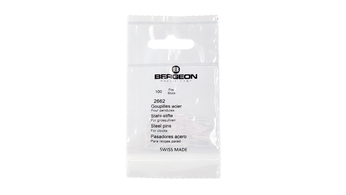Bergeon 2662 DI 1.50 goupilles en acier pour pendules, 100 pièces