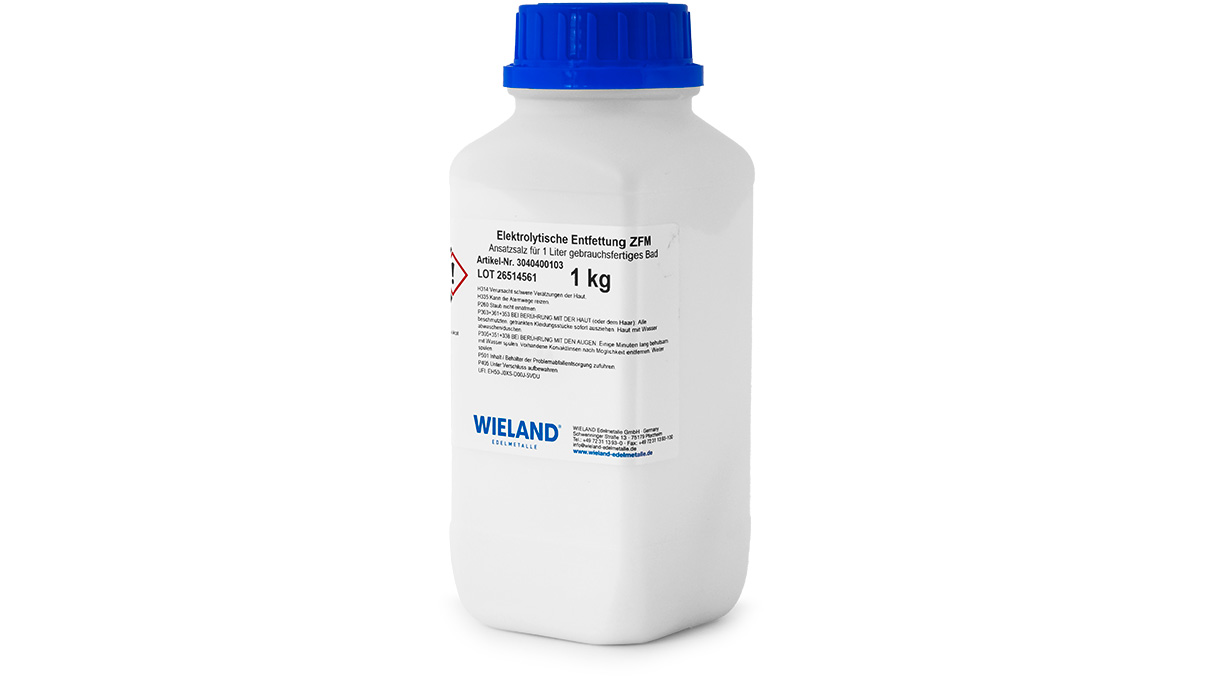 Entfettungsbad ZFM, Ansatzsalz, cyanidfrei, 1 kg, für 20 l