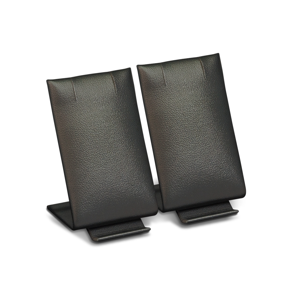 Double presentation display for earrings, high, smooth leather imitation, black, LxWxD ca. 3,5 x 7,0 x 6,0 cm
